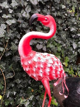 Prachtige grote forse metalen flamingo-flamingo-vogel - 4