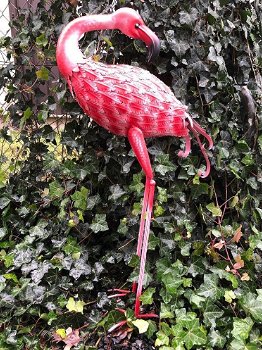 Prachtige grote metalen flamingo-fascinerend-GEWELDIG - 0