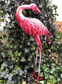 Prachtige grote metalen flamingo-fascinerend-GEWELDIG - 2