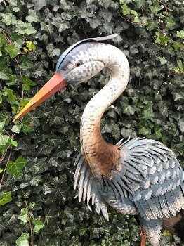 Prachtige grote forse metalen reiger-fascinerend-reiger - 1