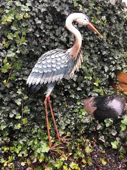 Prachtige grote forse metalen reiger-fascinerend-reiger - 4