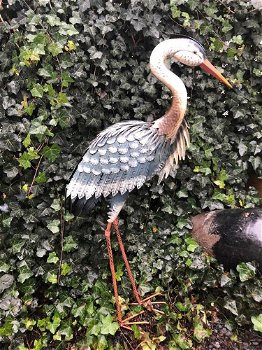 Prachtige grote forse metalen reiger-fascinerend-reiger - 5