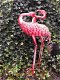 Prachtige set grote forse metalen flamingo-vogel-vijver - 0 - Thumbnail
