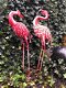 Prachtige set grote forse metalen flamingo-vogel-vijver - 4 - Thumbnail