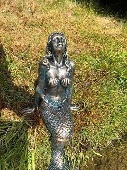 Prachtige zeemeermin cast iron brons-messing- beeld. - 2
