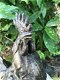 Sculptuur Haan metaal, bronskleur- haan-tuin beeld - 2 - Thumbnail