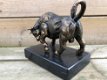 Sculptuur metalen bronskleurige stier-stier-marmer - 5 - Thumbnail