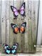 Set van 3 Vlinders, geheel metaal en vol in kleur-vlinder - 3 - Thumbnail
