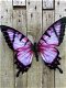 Vlinder, geheel metaal -vol in kleur paars- zwart-vlinder - 0 - Thumbnail