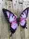 Vlinder, geheel metaal -vol in kleur paars- zwart-vlinder - 1 - Thumbnail