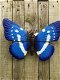 Vlinder, geheel metaal en vol in kleur-vlinder-blauw-deco - 1 - Thumbnail