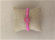 Knal roze kralen armband munt vintage stijl mix match ibiza - 0 - Thumbnail