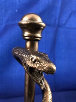 Esculaap-slang in brons look, prachtig beeld-slang - 1