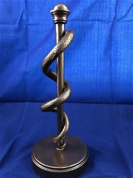 Esculaap-slang in brons look, prachtig beeld-slang - 4