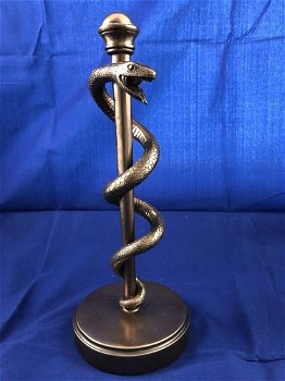 Esculaap-slang in brons look, prachtig beeld-slang - 6