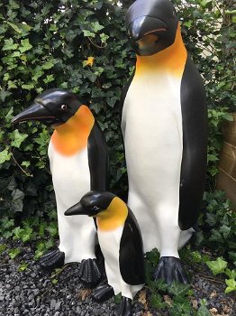 Familie Pinguin beelden in kleur, polystein-pinquin-pinguin - 0