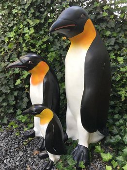Familie Pinguin beelden in kleur, polystein-pinquin-pinguin - 1