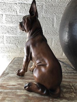 Franse bulldog model-craftwood-bruin zittend-hond-dog - 2