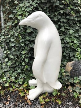 Groot Pinguin beeld- kleur wit- polystein-pinguin-deco - 1