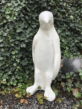 Groot Pinguin beeld- kleur wit- polystein-pinguin-deco - 6
