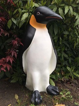 Groot Pinguin beeld in kleur, polystein-pinguin-deco - 0