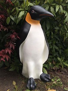 Groot Pinguin beeld in kleur, polystein-pinguin-deco