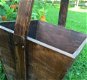 Houten emmer-vierkant - ijzer beslag-houten handvat - 4 - Thumbnail