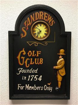 Houten wandbord golf -St Andrews-golf-bar bord-kroeg - 0