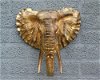 Mooie zwart-goud olifantenkop wandornament-olifant - 0 - Thumbnail