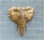 Mooie zwart-goud olifantenkop wandornament-olifant - 4 - Thumbnail
