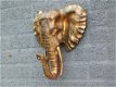 Mooie zwart-goud olifantenkop wandornament-olifant - 5 - Thumbnail