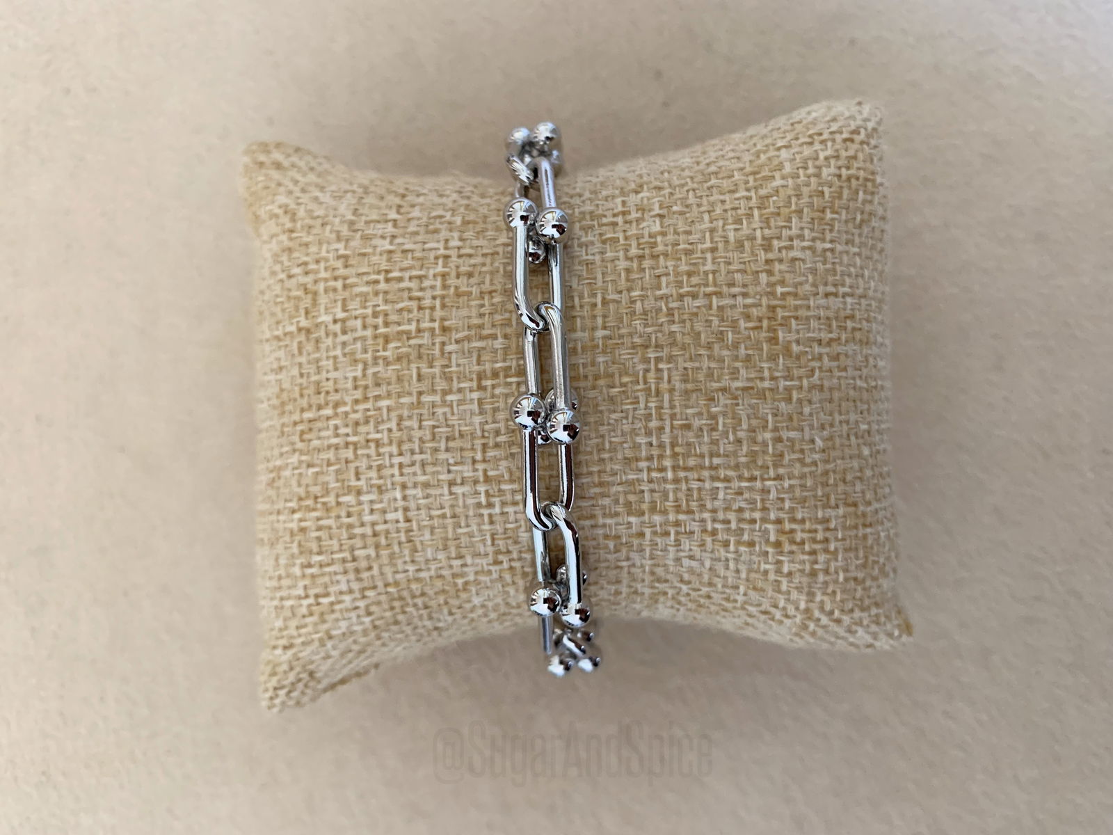 U Link schakel armband bolletjes sterling zilver NIEUW - nr. 1