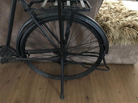 Prachtige sidetable-fiets-metaal-houten tafelblad-tafel - 7