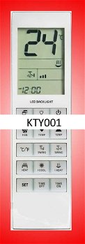 Vervangende afstandsbediening voor de airco's van Kty001 - 0