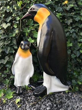 Set Pinguin beelden in kleur, polystein-pinguin-tuin-deco - 7