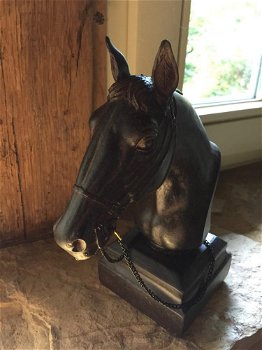 Tafel decoratie paard hoofd - sculptuur, paard- beeld - 1