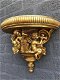 Wandornament-console, polystone, engel-muziek-gold - 1 - Thumbnail