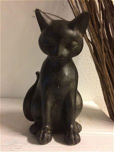 Zittende kat-beeldhouwkunst uit Polystein-kat-poes-beeld