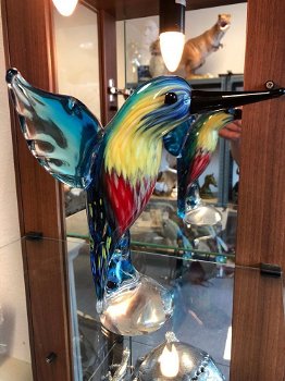 IJsvogel geheel glas, prachtig-ijsvogel-vogel-glas-deco - 3