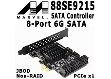 Marvell 88SE9215 8-Port 6G SATA PCI-e Controller | HDD/SSD 