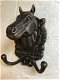Gietijzeren-bronskleurig-paardenhoofd-kledinghaak-paard - 1 - Thumbnail