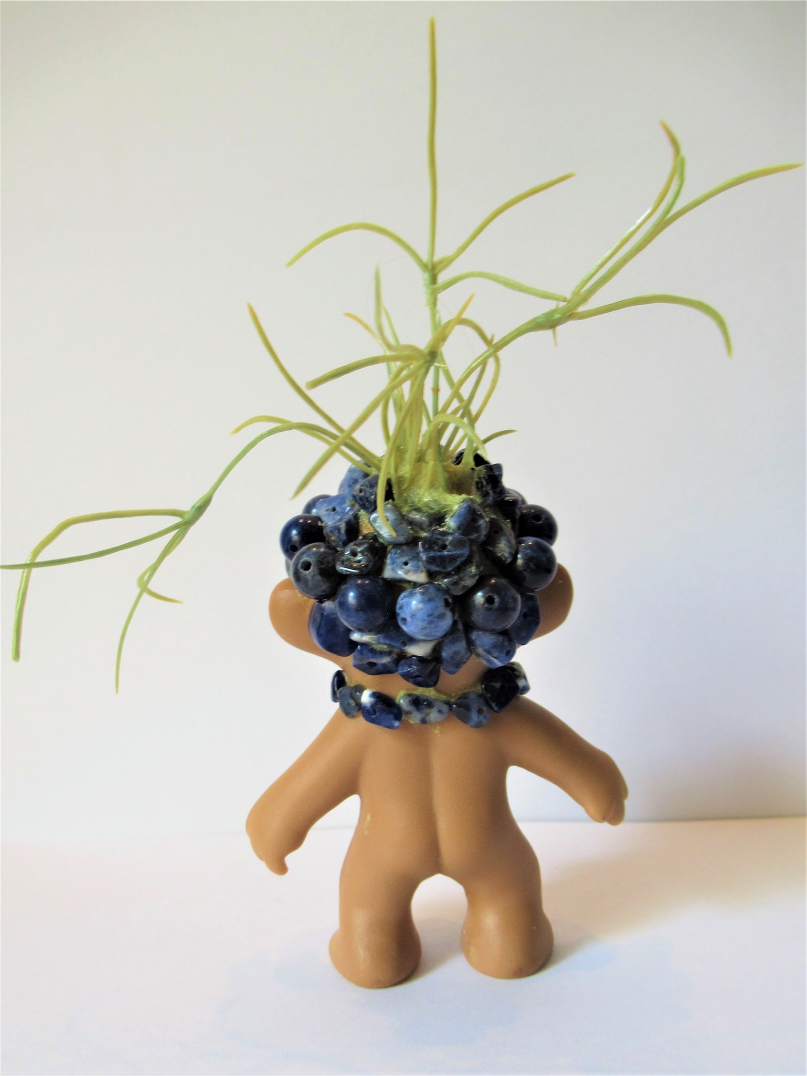 Retro TROLL DOLL met nieuw kapsel van Sodaliet (Edelsteen) - Afbeelding 4