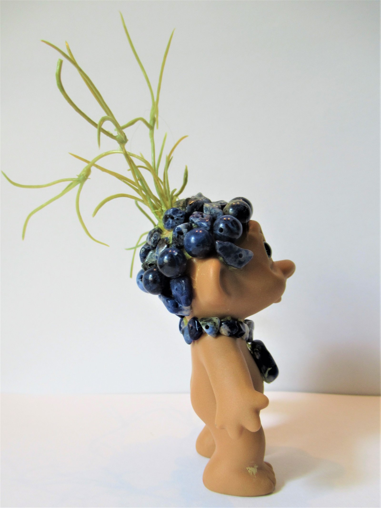 Retro TROLL DOLL met nieuw kapsel van Sodaliet (Edelsteen) - Afbeelding 5