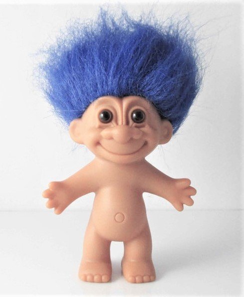 Retro TROLL DOLL met nieuw kapsel van Sodaliet (Edelsteen) - Afbeelding 6