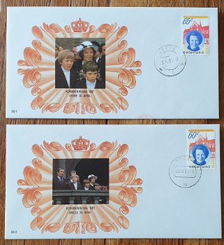 2 Herdenkings enveloppen Koninginnedag 1981 - 0