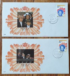 2 Herdenkings enveloppen Koninginnedag 1981