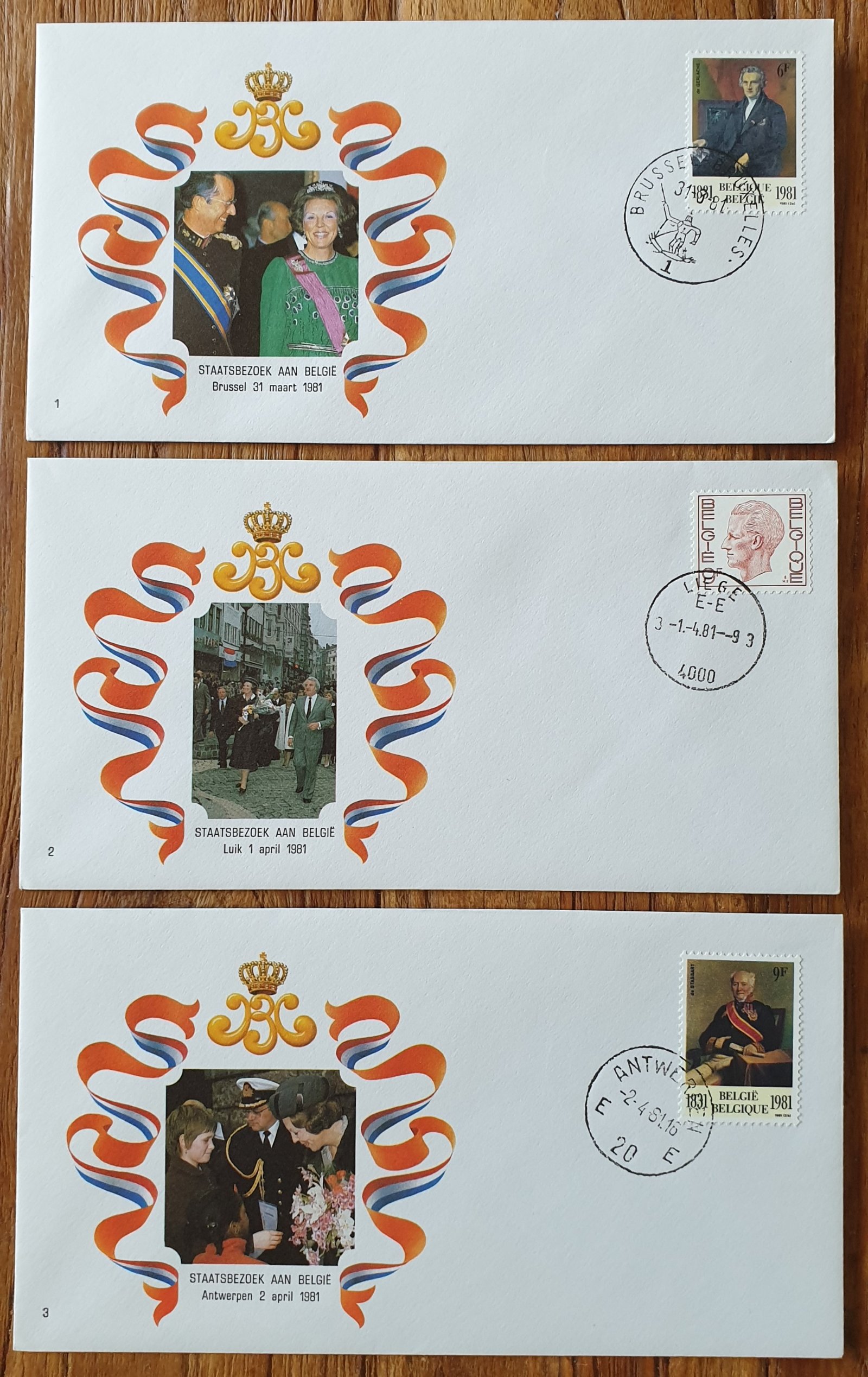 3 Enveloppen Staatsbezoek Belgie 1981 - nr. 1
