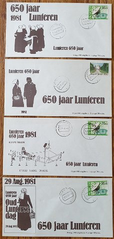 4 enveloppen 650 jaar Lunteren 1981