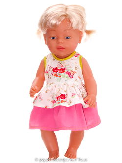 Baby Born 43 cm Jurks setje roze/roosjes