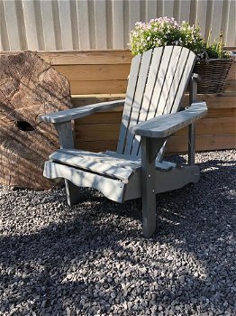 Mooie houte veranda stoel, kleur grijs.-tuinstoel-hout - 0